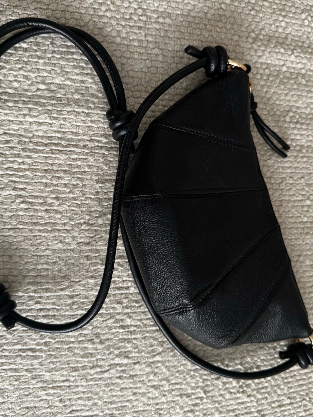Genuine Leather Crescent Crossbody Bag